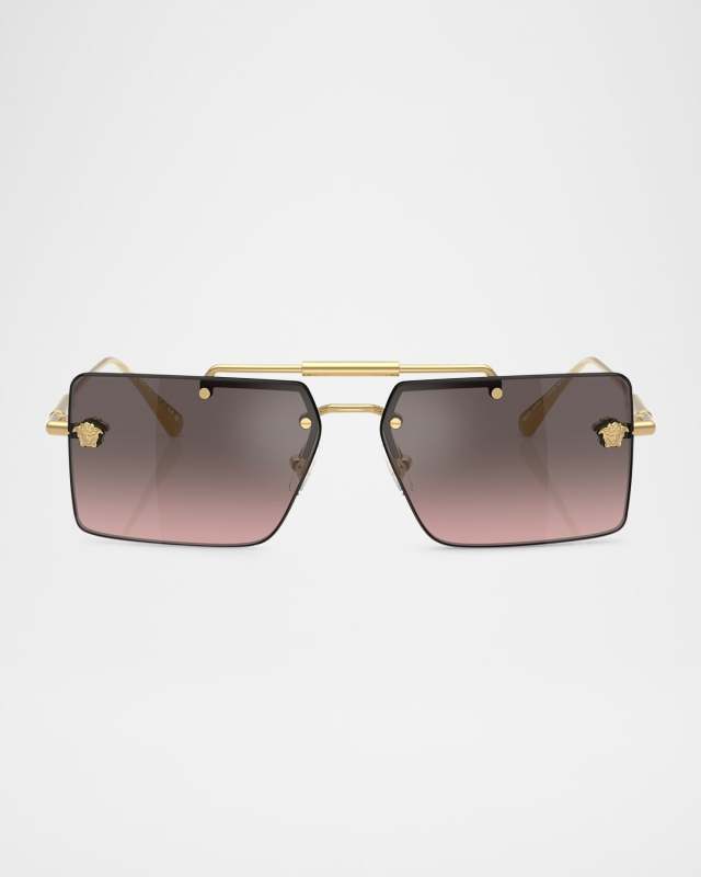 VE2245 Rimless Rectangle Sunglasses